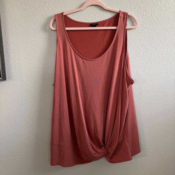 Torrid Knot Front Tank Top Stretchy Sleeveless Dusty Rose Women's Plus Size 4XL - Picture 2 of 10